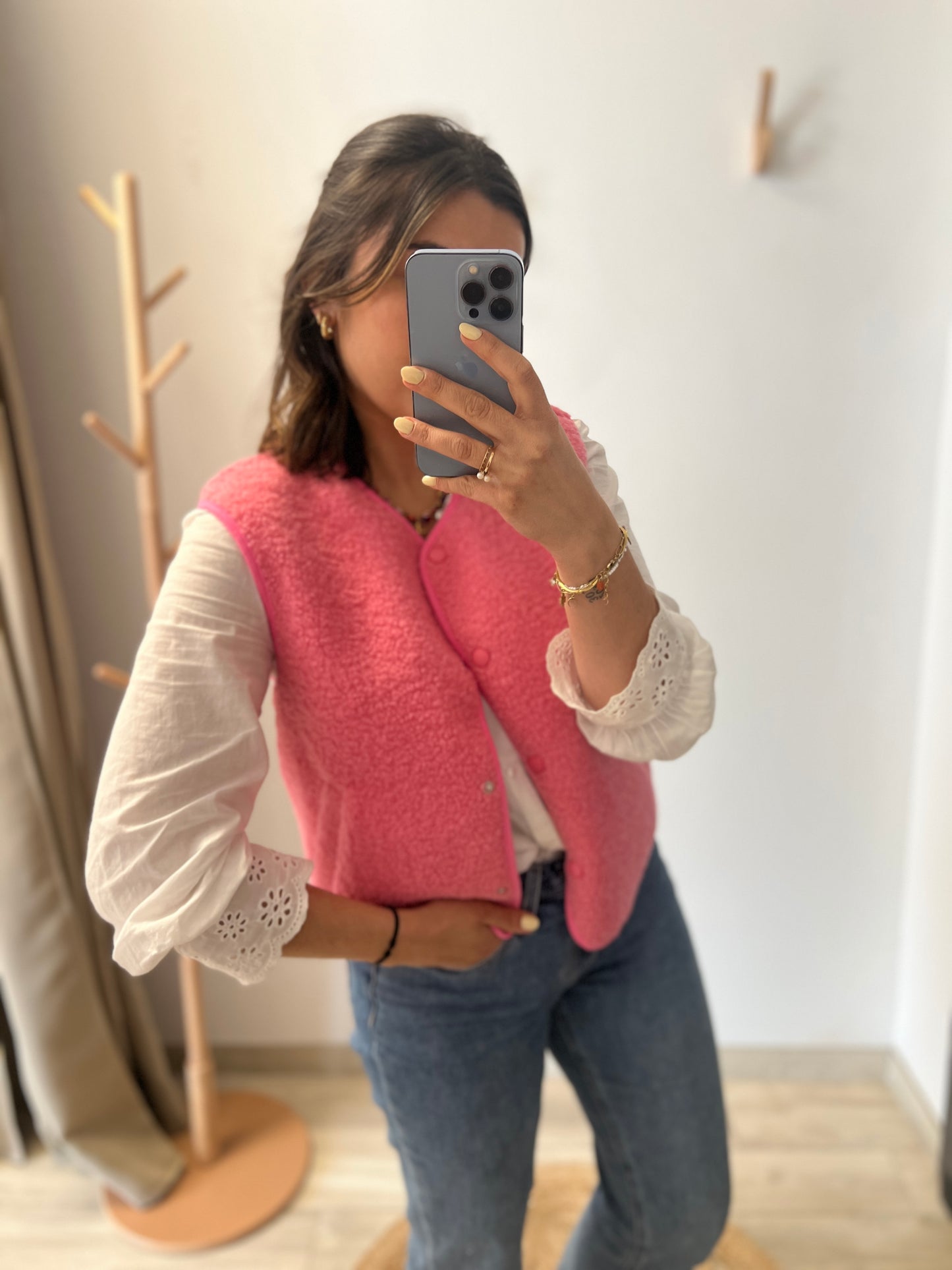 GILET SANS MANCHE rose