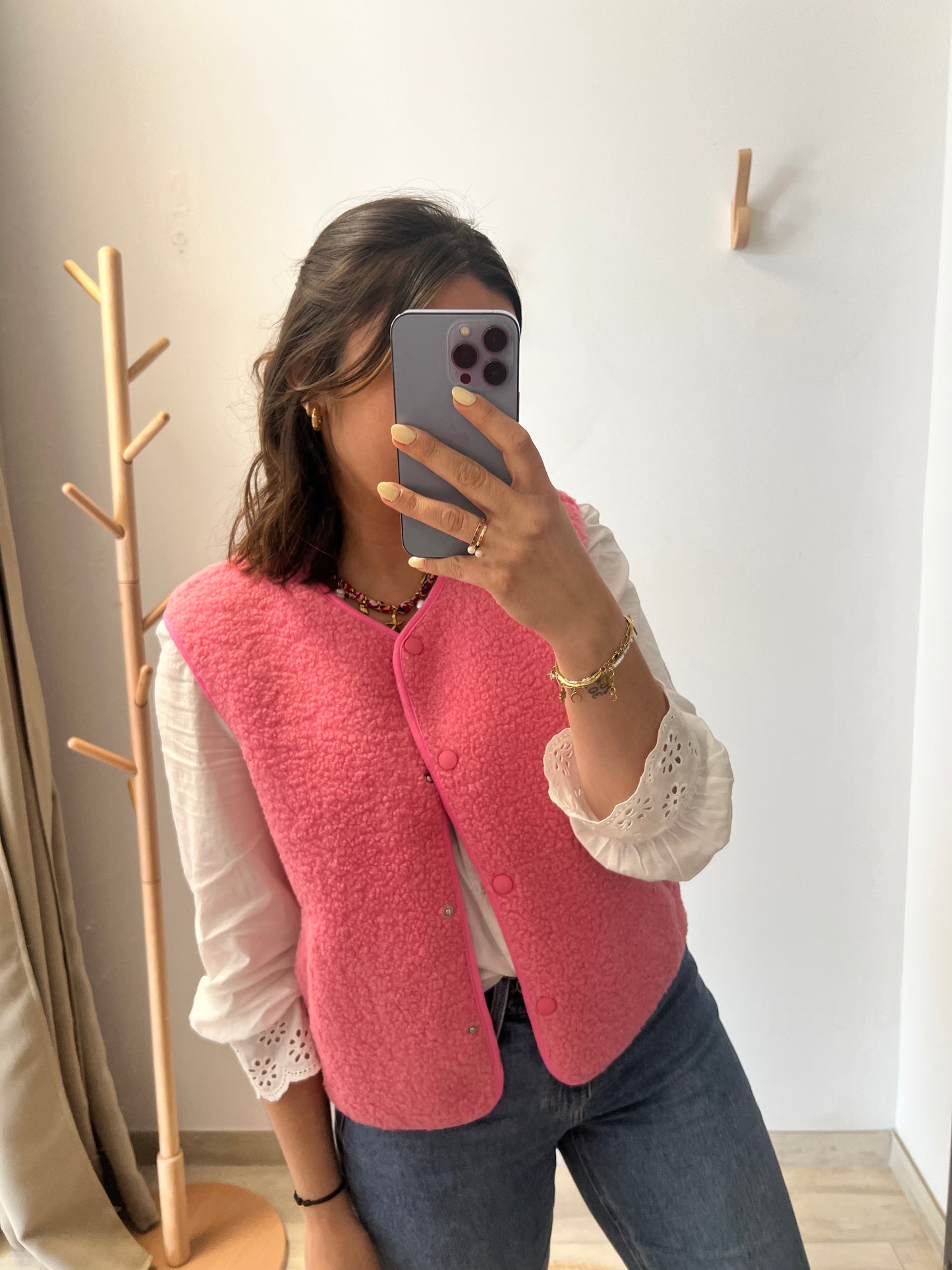 GILET SANS MANCHE rose